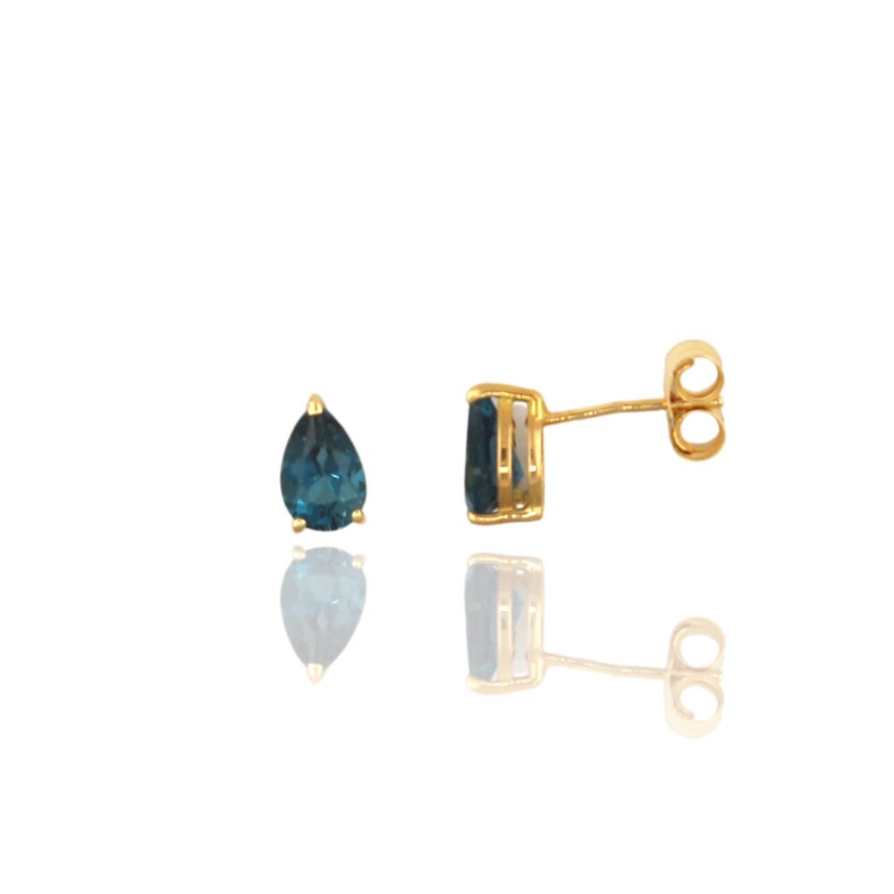 Pendientes Oro Amarillo Topacio LondonBlue Gota