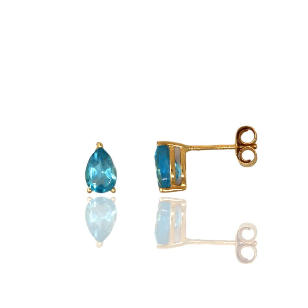 Pendientes Oro Amarillo Topacio SwissBlue Gota