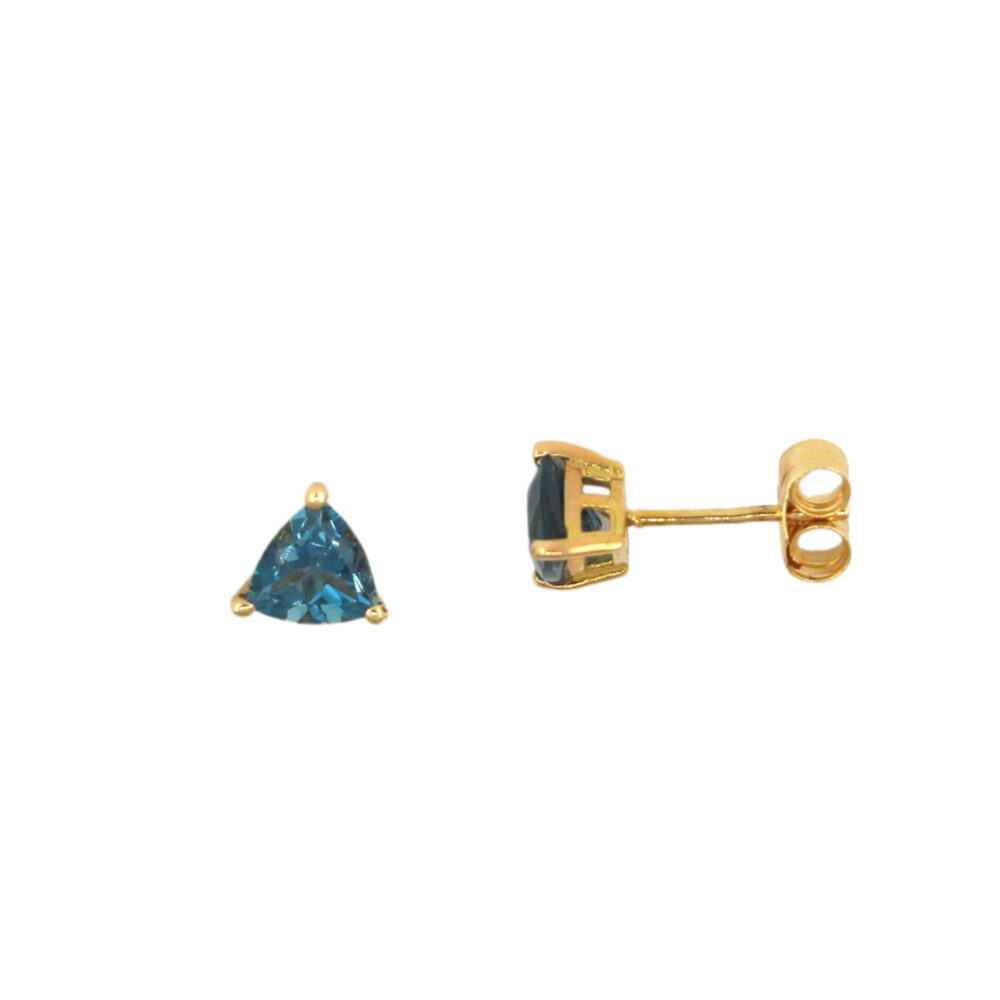 Pendientes Oro Amarillo Topacio LondonBlue Triangular