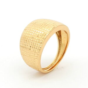 anillo oro amarillo ancho dibujo diamantado