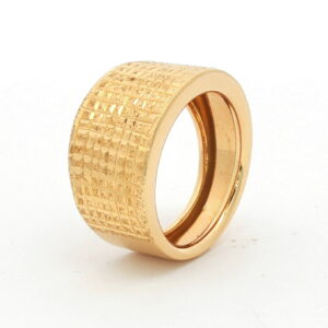 anillo oro amarillo ancho con cortes diamantados