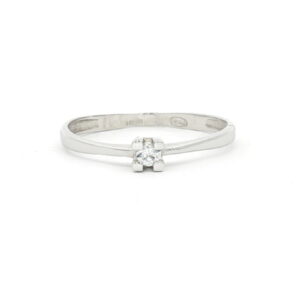 anillo circonita oro blanco solitario