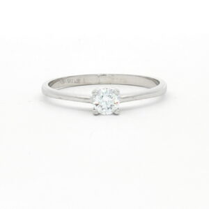 anillo solitario oro blanco circonitas