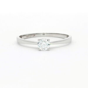 anillo solitario oro blanco circonitas