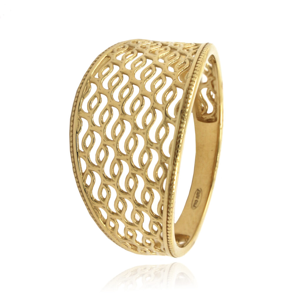 Anillo Oro Amarillo de Filigrana Ancho