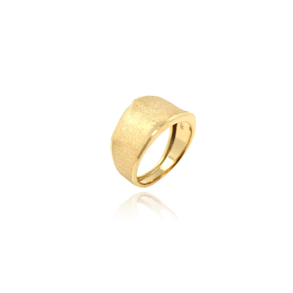 Anillo Ancho Satinado Oro Amarillo