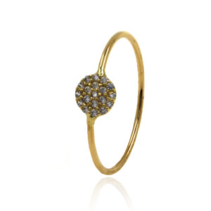 anillo oro amarillo pavé de circonitas