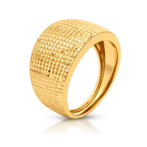 anillo oro amarillo ancho dibujo diamantado