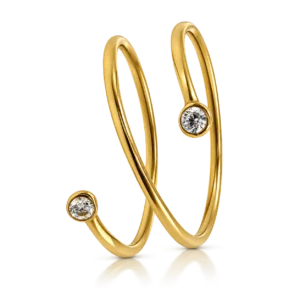 Anillo Circonita Oro Amarillo Espiral