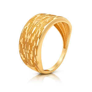 anillo oro amarillo ancho rayas y lineas
