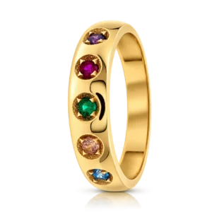 Anillo Media Caña Piedras de Colores