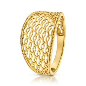 Anillo Oro Amarillo de Filigrana Ancho