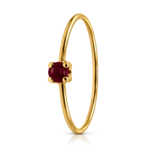 Anillo Oro Amarillo Rubí Grapa