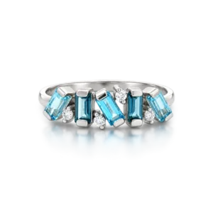 anillo oro blanco topacios azules london blue