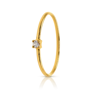 Anillo Solitario Oro Amarillo 4 Grapas