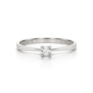 anillo solitario oro blanco circonitas