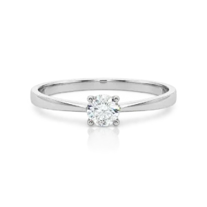 anillo solitario oro blanco circonitas