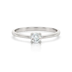 anillo solitario oro blanco circonitas