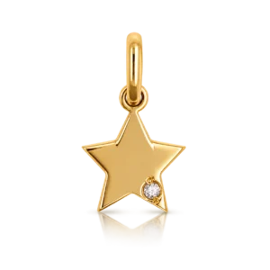 Charm Colgante Estrella Oro Amarillo con Diamante