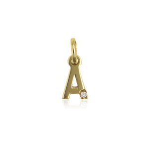 Charm Colgante Inicial Oro Amarillo con Diamante