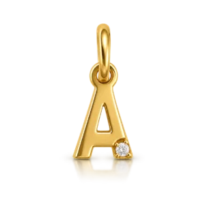 Charm Colgante Inicial Oro Amarillo con Diamante