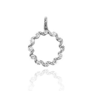Colgante Circulo Oro Blanco Diamantes