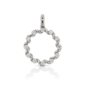 Colgante Circulo Oro Blanco Diamantes