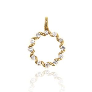 Colgante Circulo Oro Diamantes