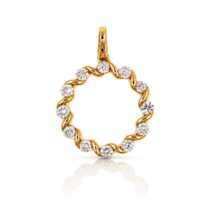 Colgante Circulo Oro Diamantes