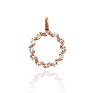 Colgante Circulo Oro Rosa Diamantes