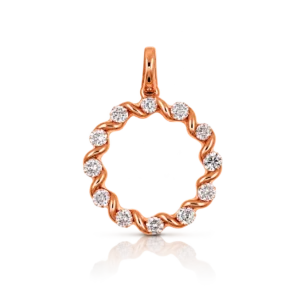 Colgante Circulo Oro Rosa Diamantes