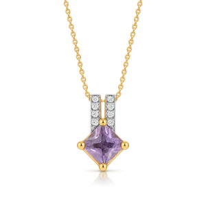 Colgante Oro Amatista Diamantes