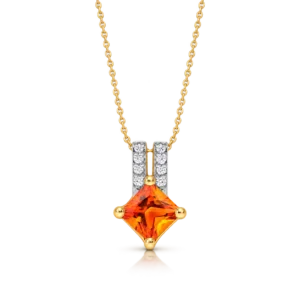 Colgante Oro Citrino Diamantes