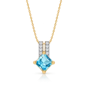 Colgante Oro Top Swiss Blue Diamantes