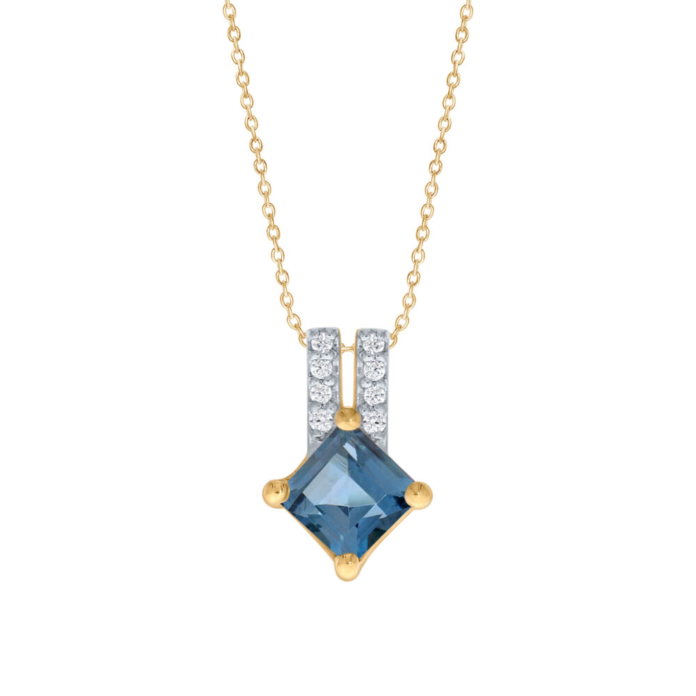 Colgante Oro London Blue Diamantes