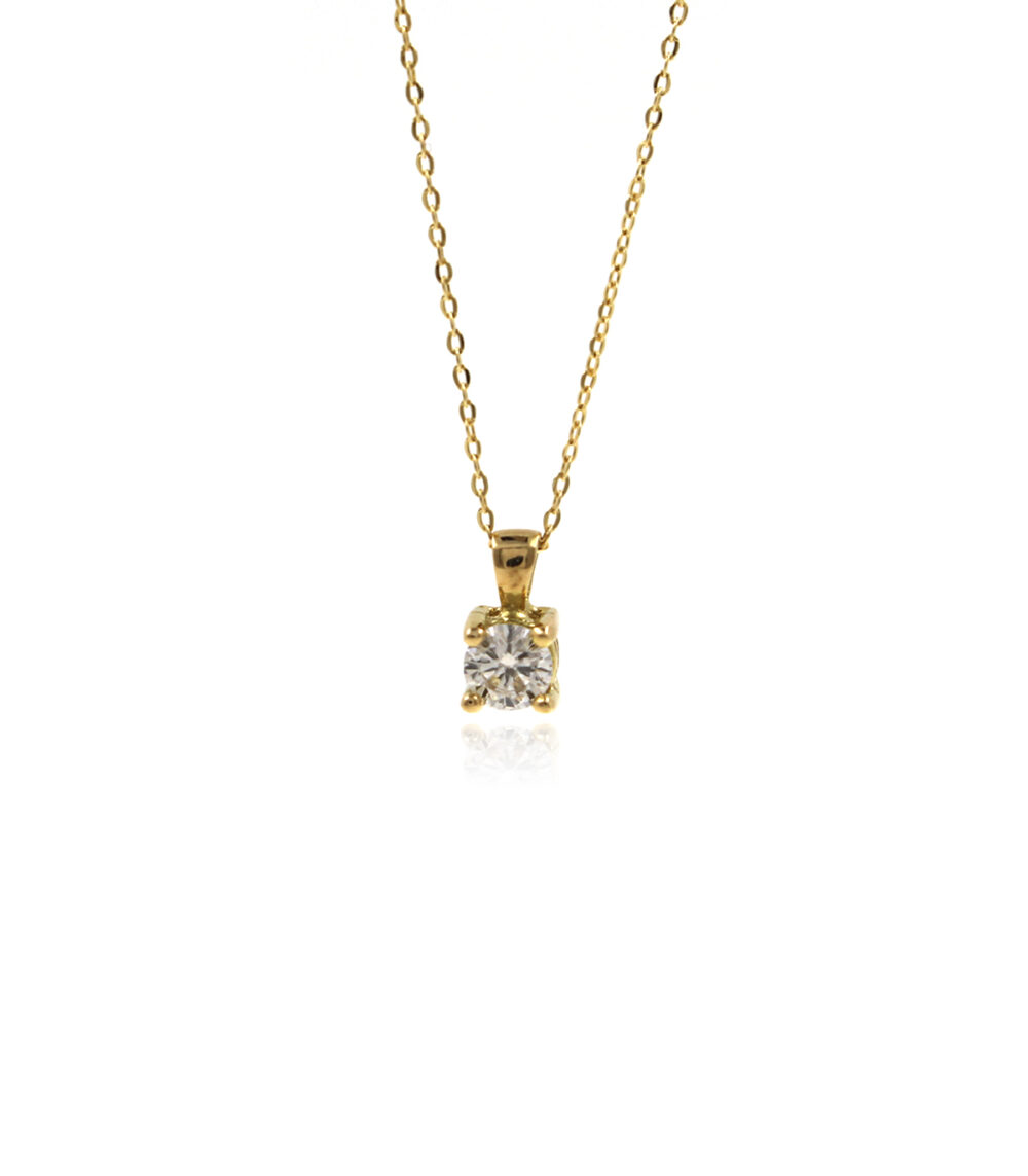 Gargantilla Diamante 0 14ct 4 Grapas Oro Amarillo