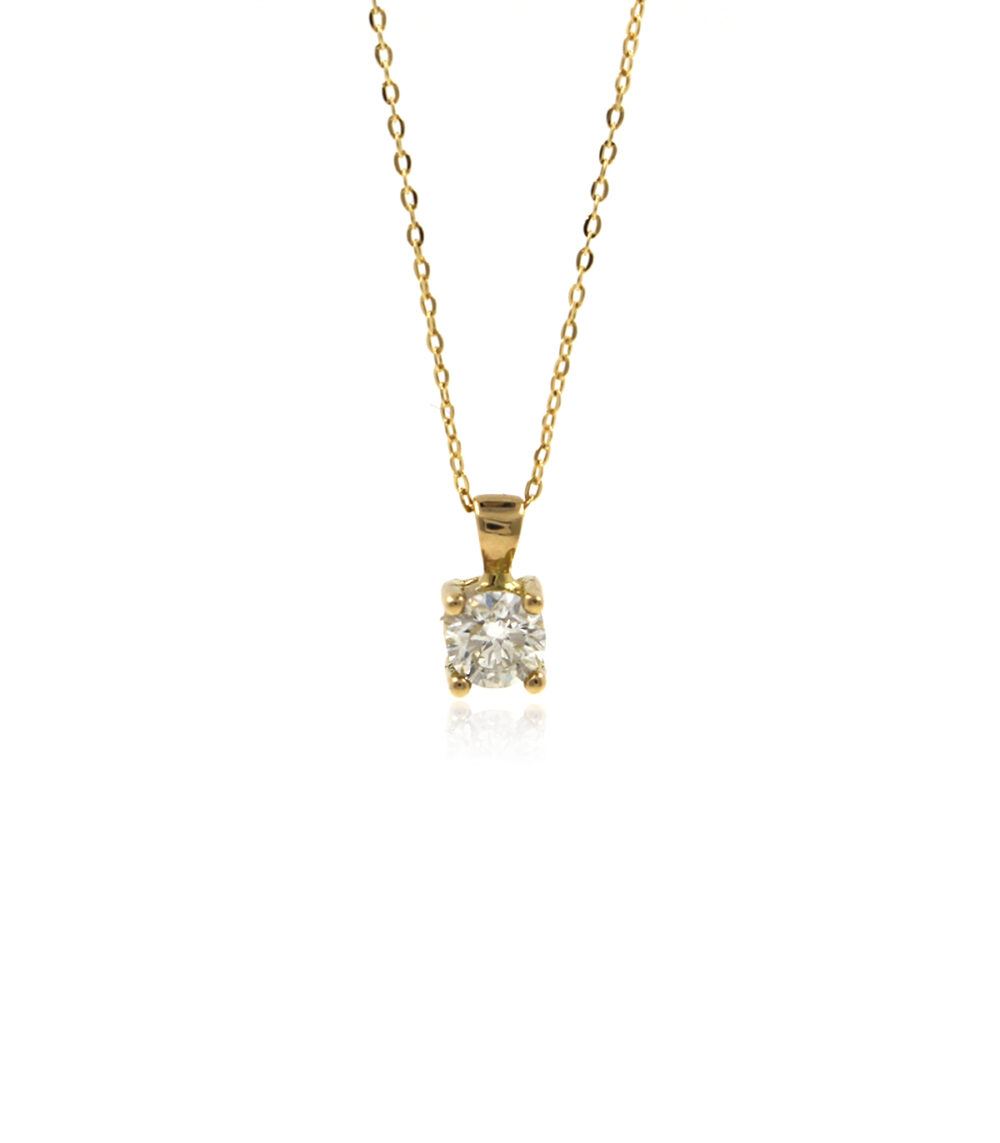 Gargantilla Diamante 0 22ct 4 Grapas Oro Amarillo