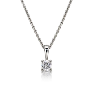Gargantilla 4 Garras Oro Blanco Diamantes 0.10ct