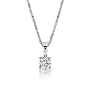 Gargantilla 4 Garras Oro Blanco Diamantes 0.20ct