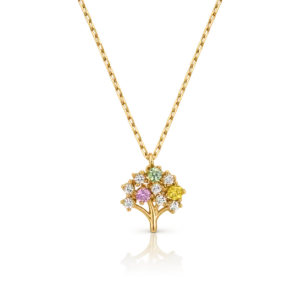 Gargantilla Árbol de la Vida Topacios de Color y Oro Amarillo