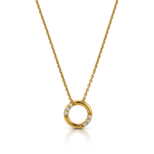 Gargantilla Circulo Oro Amarillo y Circonitas