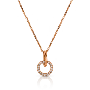 Gargantilla Circulo Oro Rosa y Circonitas