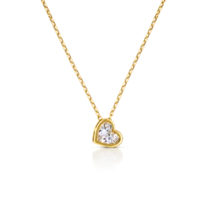 Gargantilla Corazón Circonitas Oro Amarillo