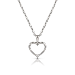 Gargantilla Corazón Diamante 0.02ct Oro Blanco