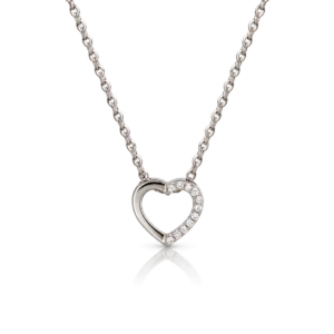 Gargantilla Corazón mitad Diamantes 0.04ct Oro Blanco