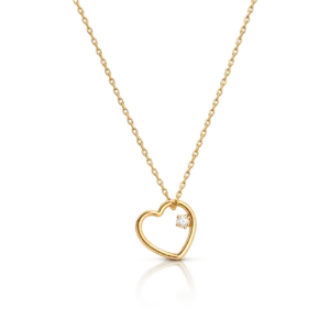 Gargantilla Corazon oro amarillo brillante 0 01ct