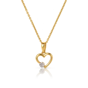 Gargantilla Corazón Pavé Diamantes 0.02ct Oro Amarillo