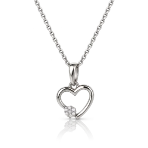 Gargantilla Corazón Pavé Diamantes 0.02ct Oro Blanco