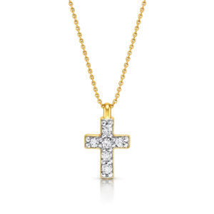 Gargantilla Cruz Oro Diamantes
