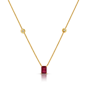 Gargantilla de Rubí y Diamantes en Oro Amarillo 18kt
